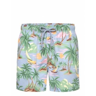 Hawaii Print Swim Shorts Badshorts Blue GANT