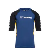 Hmlfiji Swim Tee Swimwear UV Clothing UV Tops Marinblå Hummel