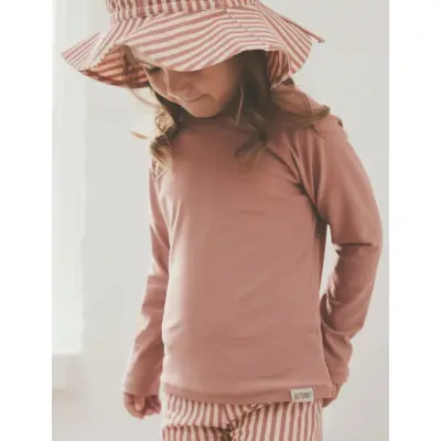 Huttelihut Swim T-Shirt Ls Solid -Upf 60+ - Pink - 110