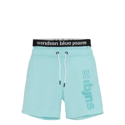 Indian Blue Jeans Beachshorts Fancy Waistband Blå