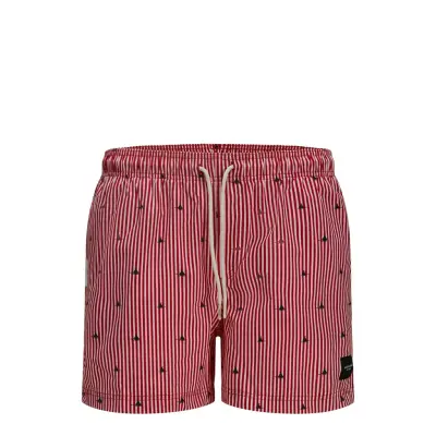 Jack & J S Jpstmaui Jjswim Mini Stripe Akm Sn Röd