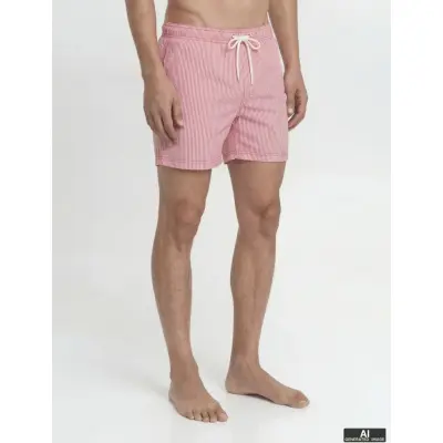 Jack & Jones Jpstmaui Ocean Seersucker Swim Shorts Ln - Red - XXL