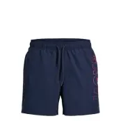 Jack & Jones Jpstmaui Wave Logo Swim Shorts Mni - Navy - 98