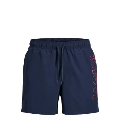 Jack & Jones Jpstmaui Wave Logo Swim Shorts Mni - Navy - 98