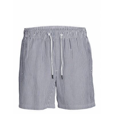 Jack & J S Jpstfiji Jjswim Seersucker Ss24 Ly Marinblå
