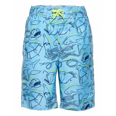 Kids 100% Recycled Polyester Sea Creature Board Shorts Badshorts Blå GAP