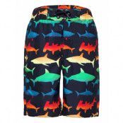 Kids 100% Recycled Polyester Shark Graphic Board Shorts Badshorts Blå GAP