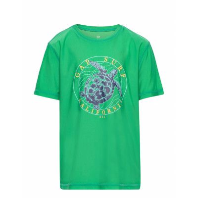 Kids Recycled Swim Rash Guard T-shirts Short-sleeved Grön GAP
