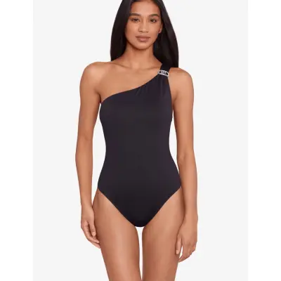 Lauren Ralph Lauren Swimwear Lrl Luxury Black One Shoulder Swims - Navy - 42