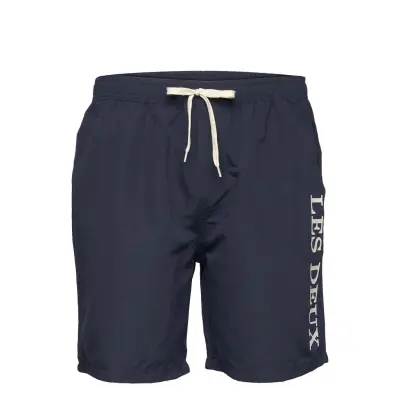 Les Deux Logo Swim Shorts Surfshorts Blå Les Deux