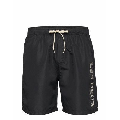 Les Deux Logo Swim Shorts Badshorts Svart Les Deux