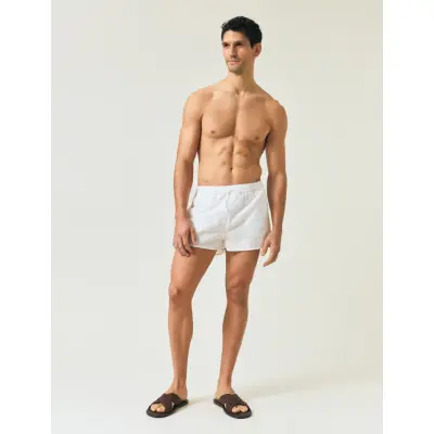 Lexington Clothing Seersucker Swim Shorts - White - XL