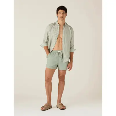 Lexington Clothing Solid Swim Trunks - Green - M