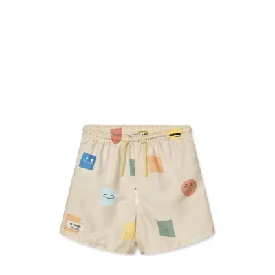 Liewood Duke Printed Board Shorts Beige