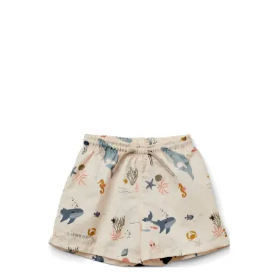 Liewood Duke Printed Board Shorts Beige