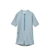 Liewood Max Seersucker Shortsleeve Swim Jumpsuit - Blue - 74