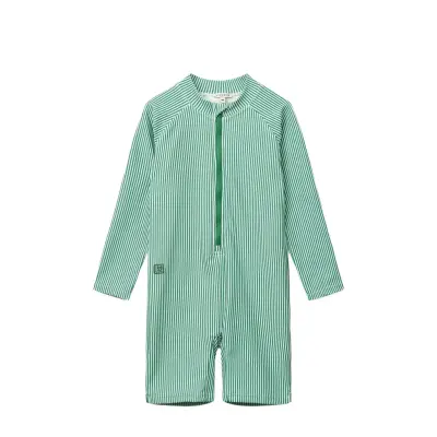 Liewood Max Stripe Ls Swim Jumpsuit - Green - 86