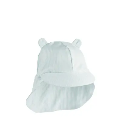 Liewood Senia Seersucker Sun Hat With Ears - Blue - 0/3M
