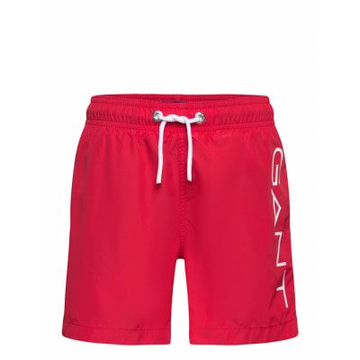 Logo Lightweight Boy's Swim Shorts Badshorts Röd GANT