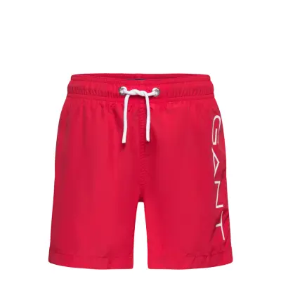Logo Lightweight Boy's Swim Shorts Badshorts Röd GANT