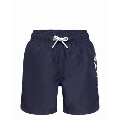 GANT Logo Lightweight Swim Shorts Marinblå