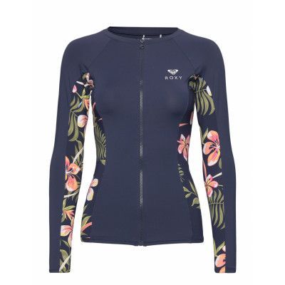 Ls Zip Lycra Swimwear Wetsuits Marinblå Roxy