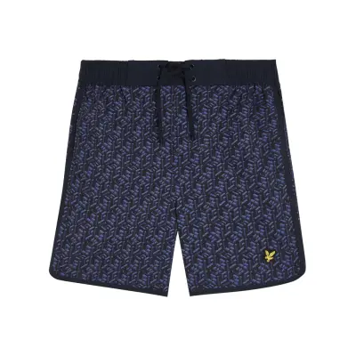 Lyle & Scott Monogram Board Short Marinblå
