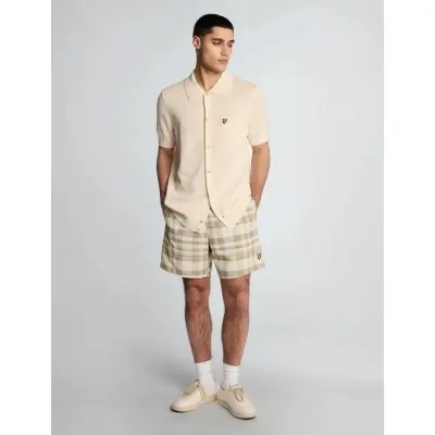 Lyle & Scott Tartan Resort Swimshort - Beige - L