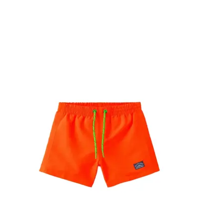 Mango Contrast Drawstring Swim Shorts - Orange - 4-5
