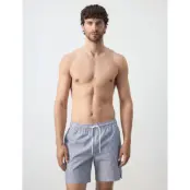Mango Seersucker Swimming Trunks - Navy - M