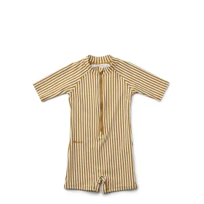 Max Seersucker Swim Jumpsuit Swimwear UV Clothing UV Suits Gul Liewood