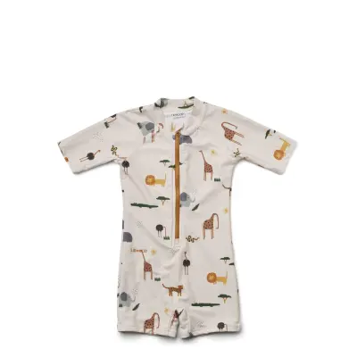 Max Swim Jumpsuit *Villkorat Erbjudande Swimwear UV Clothing UV Suits Creme Liewood