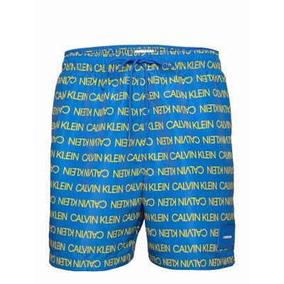 Medium Drawstring-Print Badshorts Blå Calvin Klein