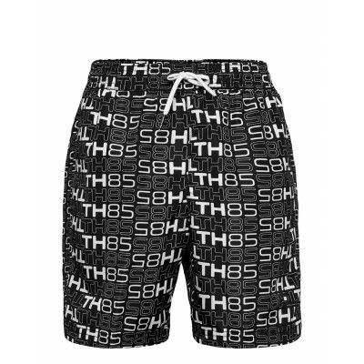 Medium Drawstring-Print Badshorts Svart Tommy Hilfiger