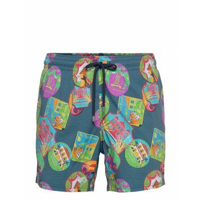 Men Swimwear Stretch Indian Resorts Badshorts Blå Vilebrequin