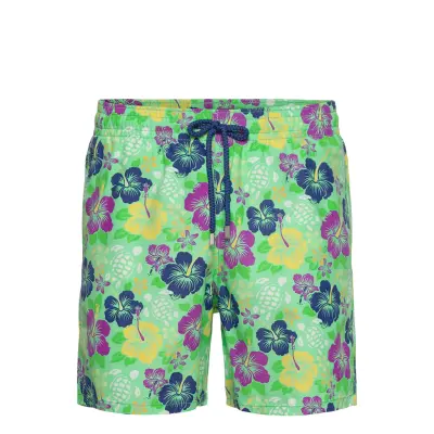 Men Swimwear Tropical Turtles Badshorts Grön Vilebrequin