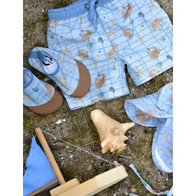 mikk-line Swim Shorts Aop - Blue - 122/128CM