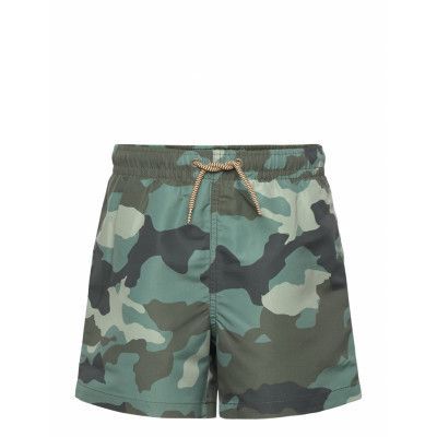 Military-Print Swimsuit Badshorts Khakigrön Mango