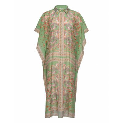 Minella Silk Kaftan *Villkorat Erbjudande Knälång Klänning Grön By Malina