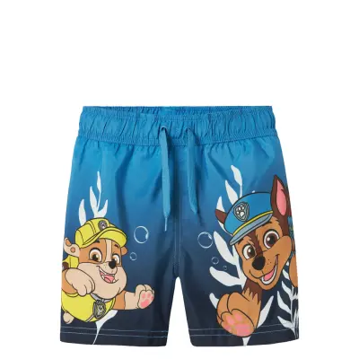 Name It Nmmmabbe Paw Long Swimshorts Cplg Blå