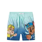 name it Nmmmabbe Paw Long Swimshorts Cplg - Blue - 92