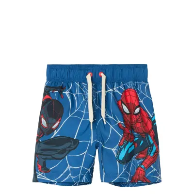 Name It Nmmmave Spider Long Swimshorts Mar Blå
