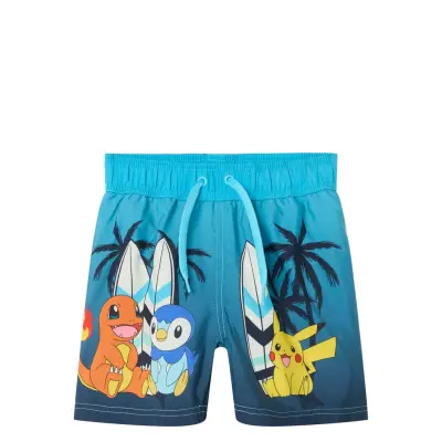 Name It Nmmmccoy Pokemon Long Swimshorts Sky Blå