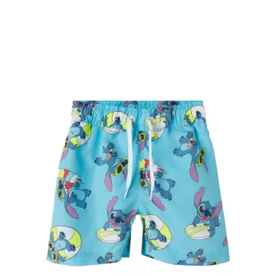 Name It Nmmmic Stitch Long Swimshorts Wdi Blå