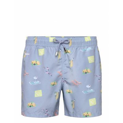 Nikben Nb Malibu Swimtrunks Concrete Blå