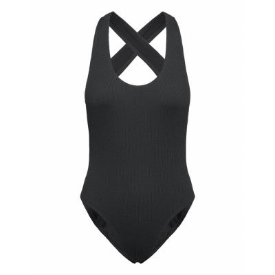 NIKE SWIM Nike Elevated Essential Pucker Crossback Piece Svart