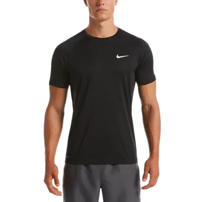NIKE SWIM Nike Essential Short Sleeve Hydroguard - Black - L