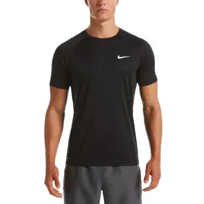 NIKE SWIM Nike Essential Short Sleeve Hydroguard - Black - XL