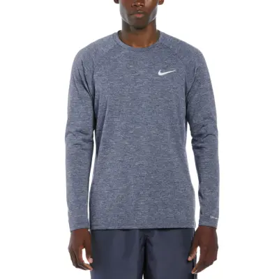 NIKE SWIM Nike Heather Long Sleeve Hydroguard - Navy - XS