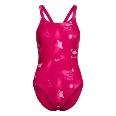 NIKE SWIM Nike Hydrastrong Multi Print Fastback Piece Rosa